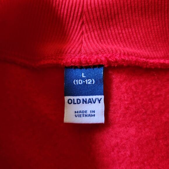 Old Navy Sweatshirt Girls Size Large 10-12 Red 'LOVE' Boxy Fit - Picture 6 of 7